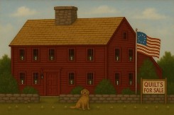 red saltbox quilts house icon